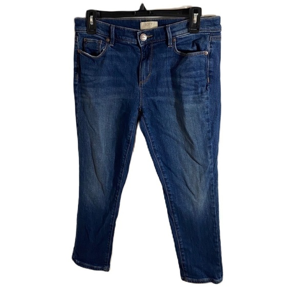 Loft Petite Denim Crop Jeans Sz 4 Jean Blue Skinny - Picture 1 of 6